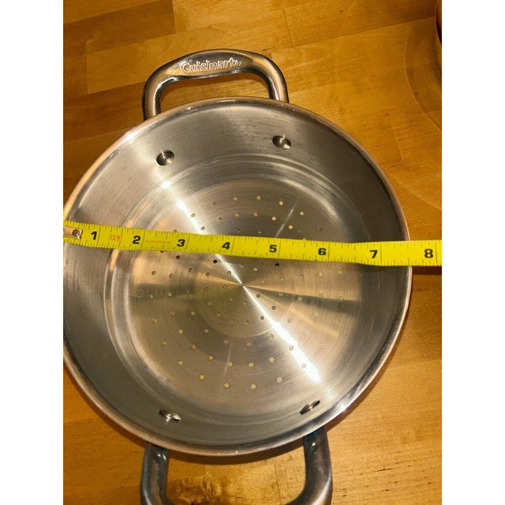 Set of 2 Cuisinart Stainless Steel Steamer Strainer Baskets 8 Inch Diameter